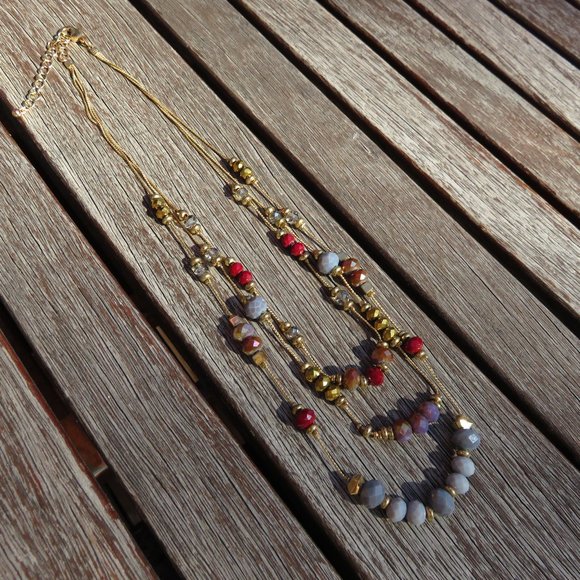 Purple Tiered Necklace - Picture 8 of 9